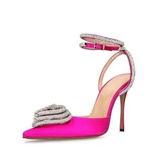 Elegant Pink Stiletto Heels with Rhinestone Accents